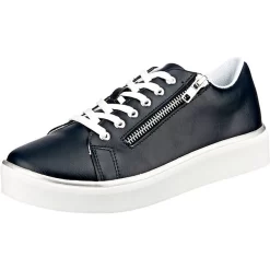 Pu Sneakers Low - Blau/weiß