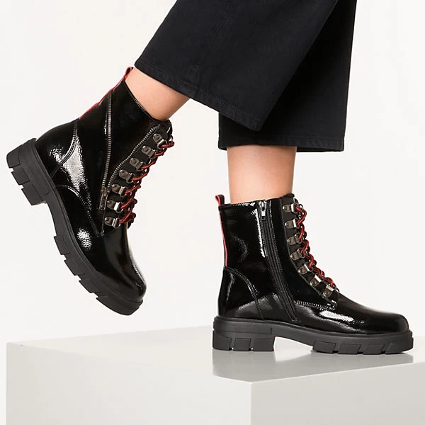 Winter Lace-Up Booties - Schwarz 2 Winter Lace-Up Booties - Schwarz – Bild 2