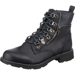 Schnürstiefeletten Vintage Look - Dunkelblau