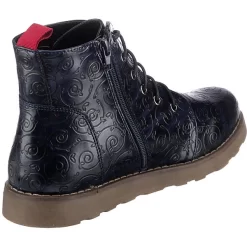 Shiny Floral Schnürstiefeletten - Dunkelblau -Ambellis 19811384 05