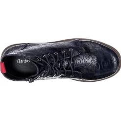 Shiny Floral Schnürstiefeletten - Dunkelblau -Ambellis 19811384 06