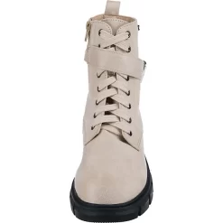 Buckle Lace-Up Boots - Creme 10 Buckle Lace-Up Boots - Creme -Ambellis 20368766 04