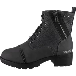 Schnürstiefel Mit Zipper Und Blumen Detail - Grau 9 Schnürstiefel Mit Zipper Und Blumen Detail - Grau -Ambellis 20368799 03