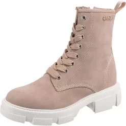 Schnürstiefeletten - Beige