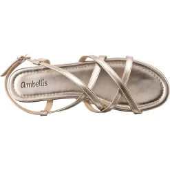 Metallic Strappy Sandals -Ambellis 27036937 06