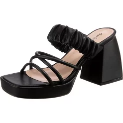 Trendy Plateau Mules - Schwarz