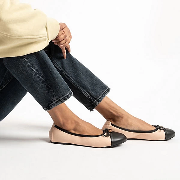 Classic Ballerinas - Schwarz/rosa 2 Classic Ballerinas - Schwarz/rosa – Bild 2