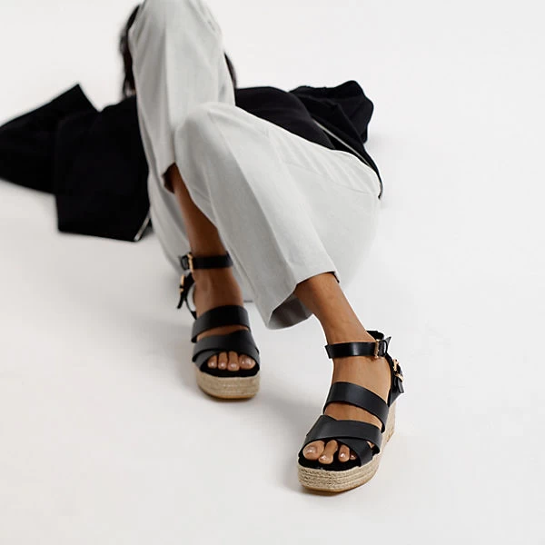 Plateau-Sandaletten - Schwarz 2 Plateau-Sandaletten - Schwarz – Bild 2