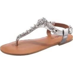 Fashion Rhinestones-Sandals - Silber